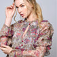 Floral print puff sleeves fit & flare dress