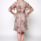 Floral print puff sleeves fit & flare dress
