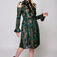 Silk Velvet burnout dress with bowtie details