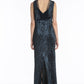 Slinky sequins bodycon cocktail gown
