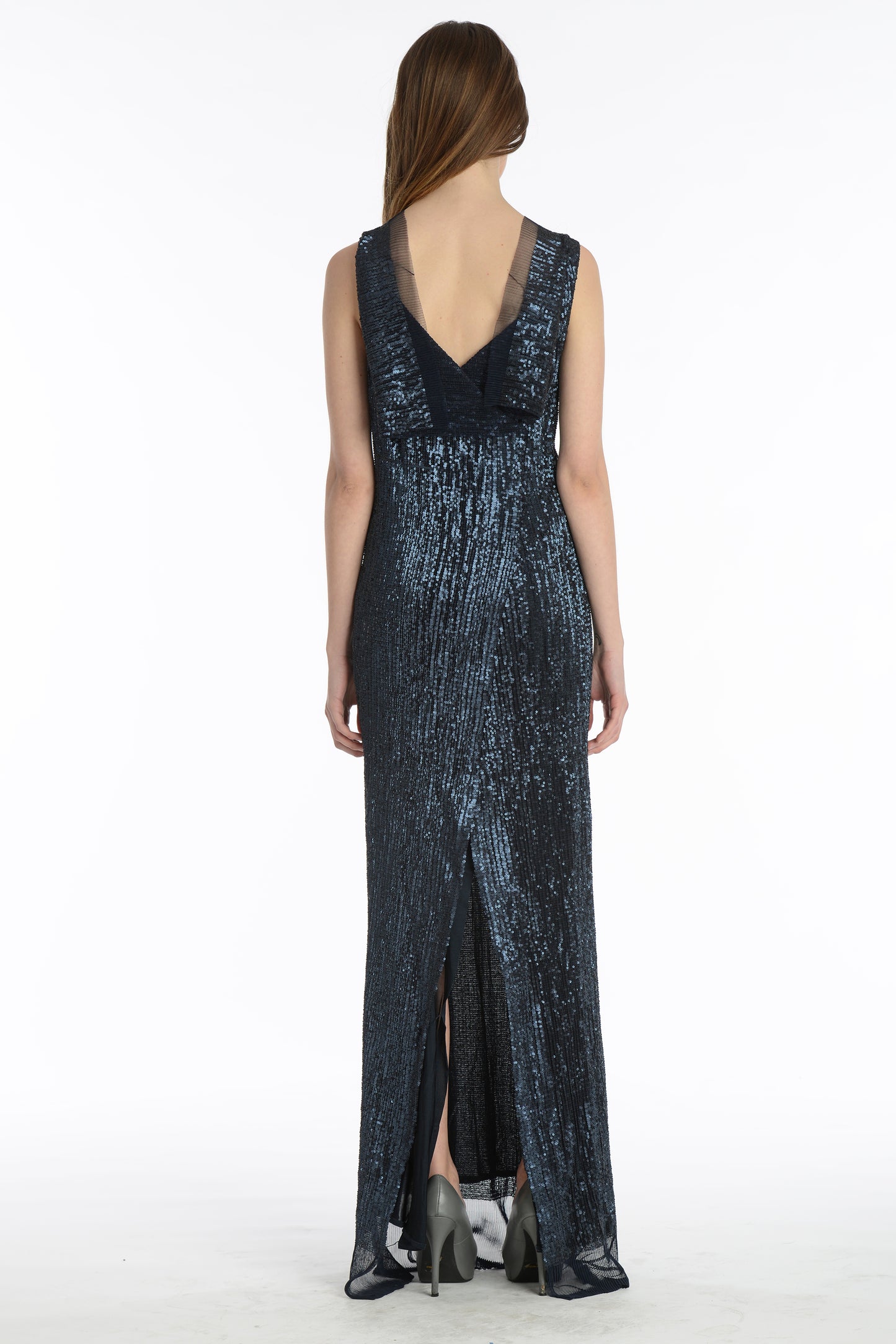 Slinky sequins bodycon cocktail gown