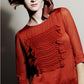 Silk pleated front ruffles top
