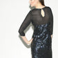 Sheer top all over sequin embellished dress