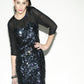 Sheer top all over sequin embellished dress