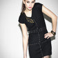 Wool crepe LBD metal studded dress