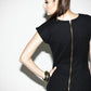 Wool crepe LBD metal studded dress