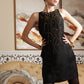 3D beaded front halter neck dress