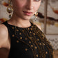 3D beaded front halter neck dress