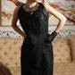Diana - Brocade folds and antique necklace detail dress - SOLD OUT
