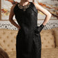 Diana - Brocade folds and antique necklace detail dress - SOLD OUT