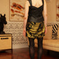 Leather / Silk brocade layered dress