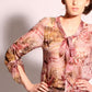 Silk print bowtie neck blouse