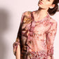 Silk print bowtie neck blouse