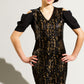 Sheer side panel all over abstract sequins dress -SOLD OUT.