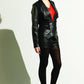 Dixy - Leather/ Ponte contoured panel jacket
