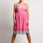 Silk self-stripes chiffon dress with contrast lace details - SOLD OUT