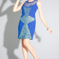 Katrina - Paneled two-toned sequin shift dress