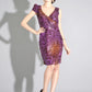 All over sequins leapord print ombre party dress- SOLD OUT