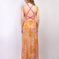 Strappy floral print chiffon maxi dress