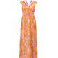 Strappy floral print chiffon maxi dress