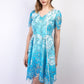 Novelty printed lace handkerchief hem dress