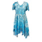 Novelty printed lace handkerchief hem dress