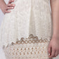 Lace peplum + fringe detail maxi dress