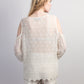 Sheer embroidered georgette cold-shoulder top