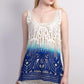 Ombre crochet lace tank top