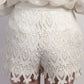 Lace shorts with fringe detailing