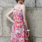 All over sequins floral print fit & flare dress