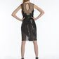 Raina - Sequin stripes sheer paneled dress