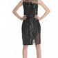Raina - Sequin stripes sheer paneled dress