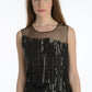 Raina - Sequin stripes sheer paneled dress