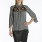 Tulip sleeve button down shirt with lace detail