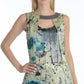 Forrest Print Silk asymmetric neckline top