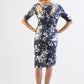Reversible Modal jersey print cutout neck dress