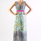 Silk floral print maxi dress with contrast trim - SOLD OUT