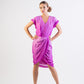 Self patterned ombre silk draping detail dress - SOLD OUT