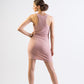 Jersey body-con dress with draped front