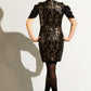 Sheer side panel all over abstract sequins dress -SOLD OUT.