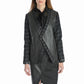 Leather and houndstooth suit jacket