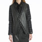 Leather and houndstooth suit jacket